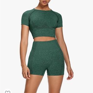 Athletic crop top and shorts